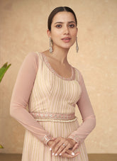 Gown of Real Georgette in Peach